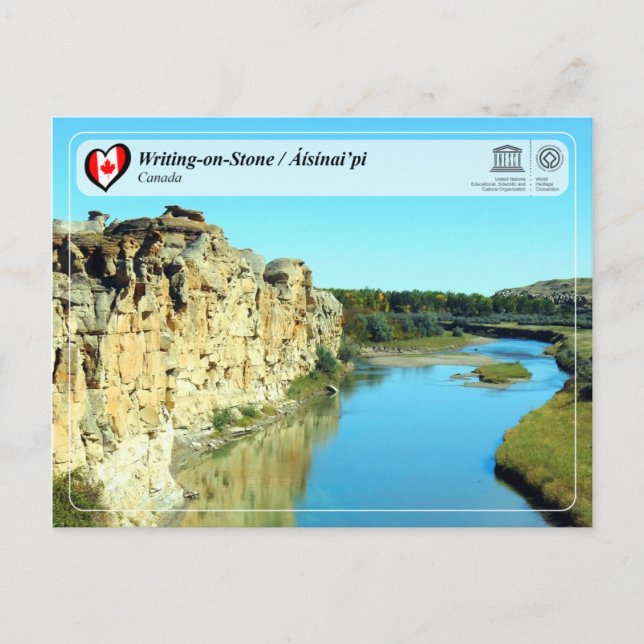 UNESCO WHS - Writing-on-Stone / Áísínai’pi Postcard (Front)