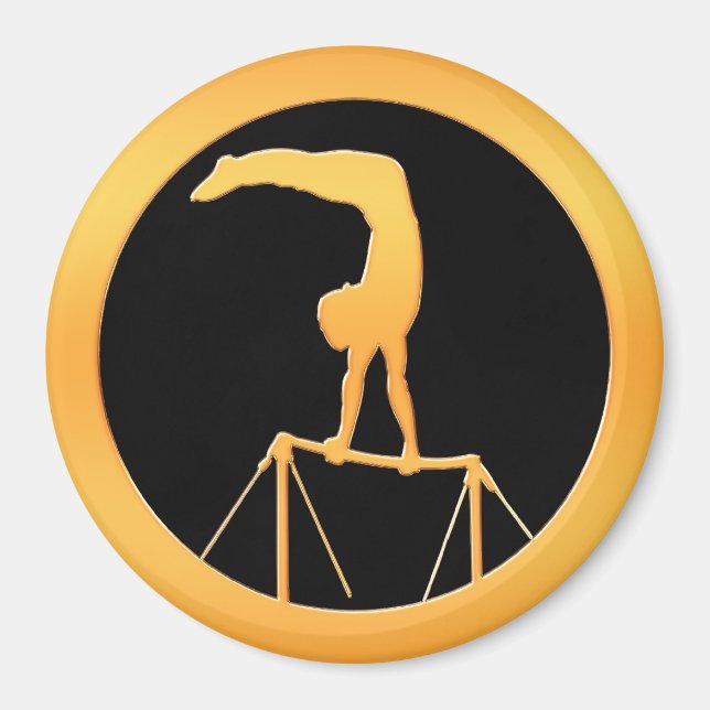 Uneven Bars Gold Gymnast Magnet (Front)