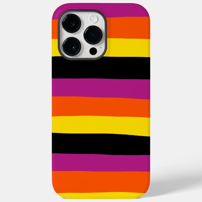 Uneven Stripes - Black, Pink, Orange and Yellow Case-Mate iPhone Case (Back)