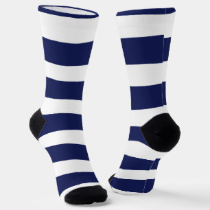 Uneven Stripes - Blue and White Socks