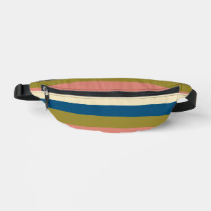 Uneven Stripes - Blue, Olive Green, Pink and Cream Bum Bags