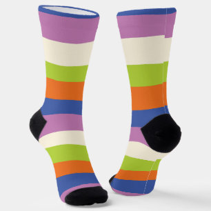 Uneven Stripes - Blue, Orange, Purple, Green, and Socks