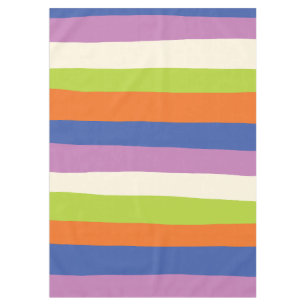 Uneven Stripes - Blue, Orange, Purple, Green, and  Tablecloth