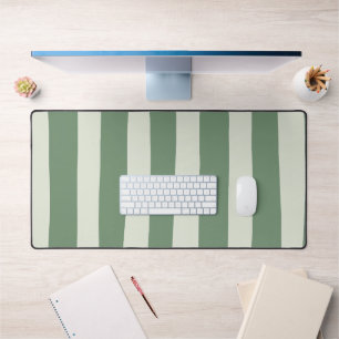Uneven Stripes - Green Desk Mat