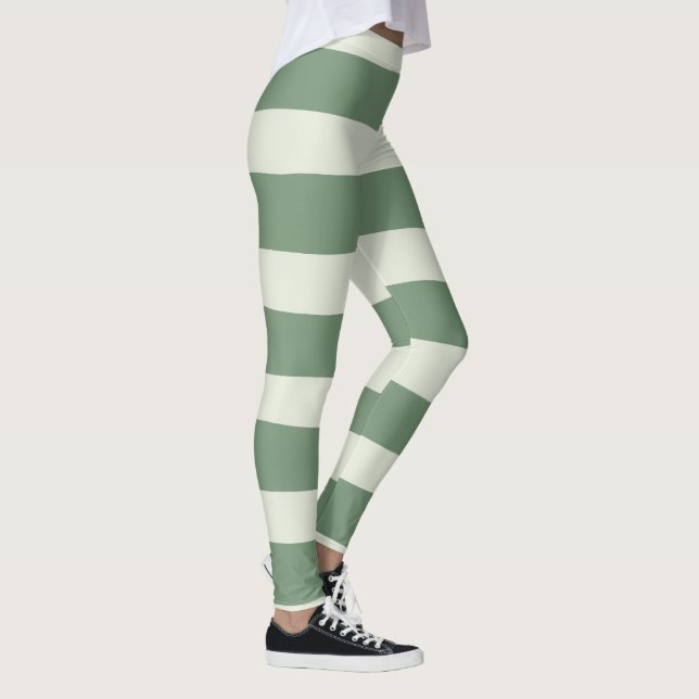 Uneven Stripes - Green Leggings (Right)