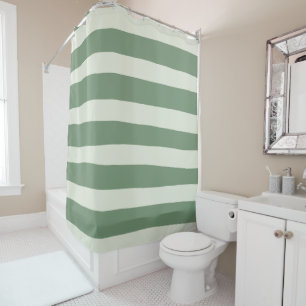 Uneven Stripes - Green Shower Curtain