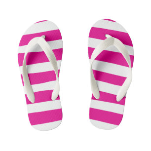 Uneven Stripes in Magenta and White  Kid's Thongs