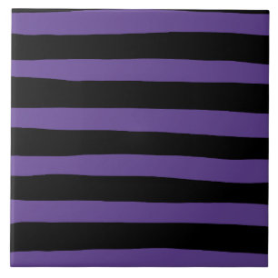 Uneven Stripes in Purple and Black Ceramic Tile