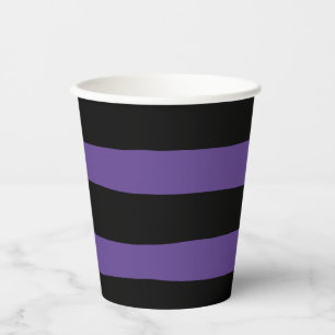 Uneven Stripes in Purple and Black Paper Cups