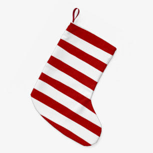Uneven Stripes in Red and White Small Christmas Stocking