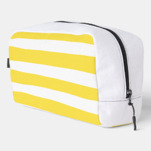 Uneven Stripes - Lemon Yellow and White Dopp Kit