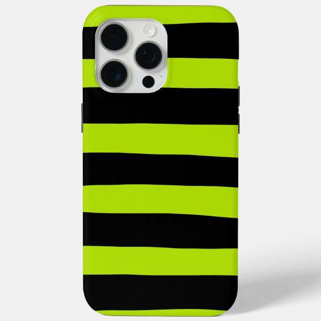 Uneven Stripes - Lime Green and Black Case-Mate iPhone Case (Back)