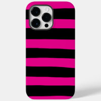 Uneven Stripes - Magenta and Black