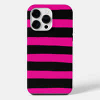 Uneven Stripes - Magenta and Black
