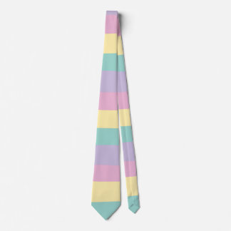 Uneven Stripes-Pastel Pink, Yellow, Purple & Green Tie