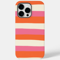 Uneven Stripes - Pink, Orange and Cream