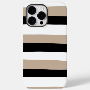Uneven Stripes - Taupe, Black and White Case-Mate iPhone 14 Pro Max Case