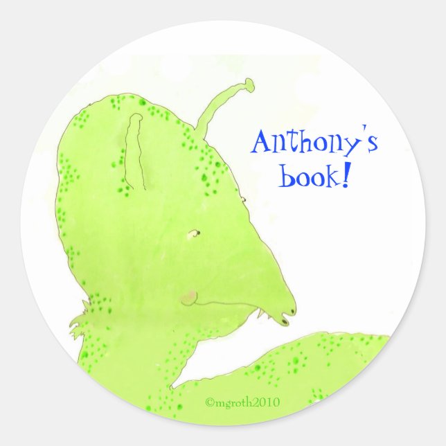 unexpected friend bookplate classic round sticker (Front)