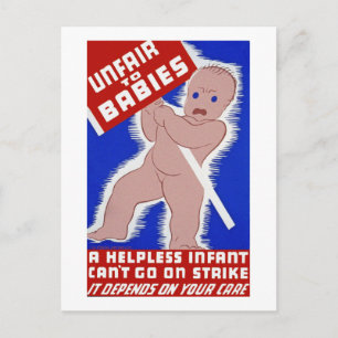 Unfair to Babies Postcard