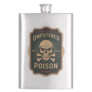 Unfiltered Poison Halloween Party Vintage Hip Flask
