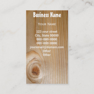Unfinished Wood Business Card