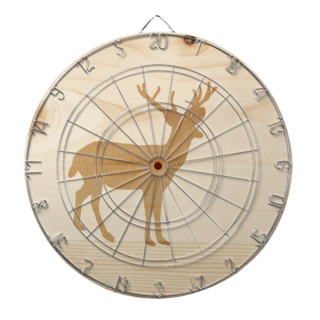 Unfinished Wood Look with Deer Dartboard (Front)