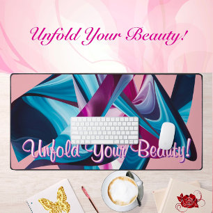 Unfold Your Beauty Motivation Liquified Abstract  Desk Mat
