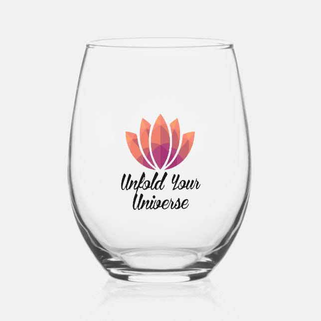 Unfold Your Universe Stemless Wine Glass (Front)