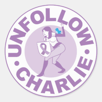 Unfollow Charlie Classic Round Sticker