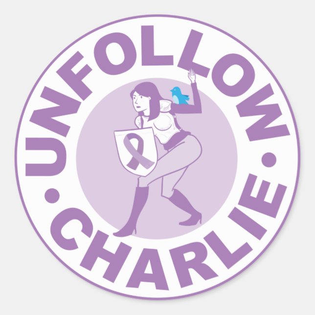 Unfollow Charlie Classic Round Sticker (Front)