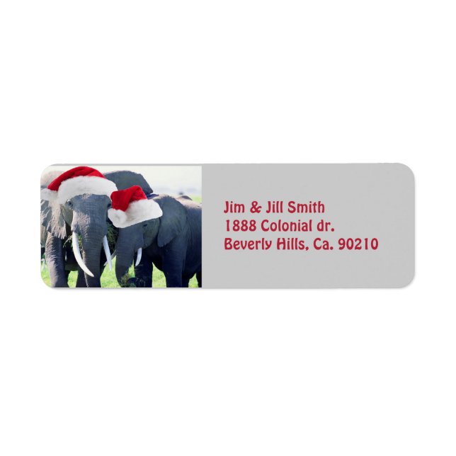 Unforgettable Elephant Christmas Return Address Label (Front)