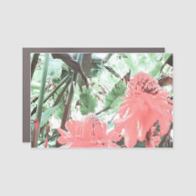 Unforgettable Tropical Peach Wedding Car Magnet