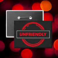 Unfriendly Button – Spiky Red Bold Statement Pin