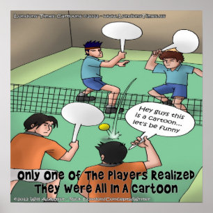 Unfunny Tennis Cartoon Poster (Actually Funny)