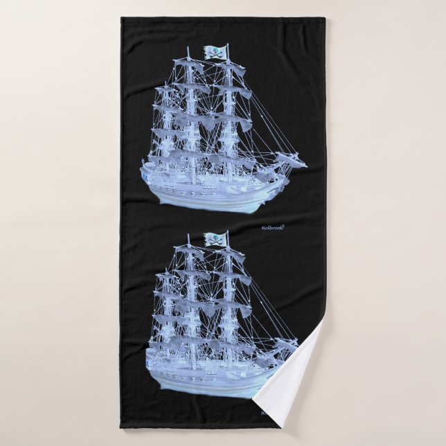 UNFURLED PIRATE SHIP BATH TOWEL (Bath Towel)