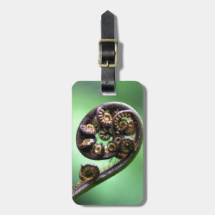 unfurling fern frond nature scenics luggage tag