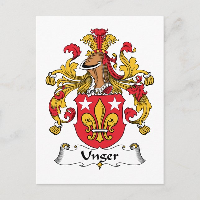 Unger Family Crest Postcard (Front)