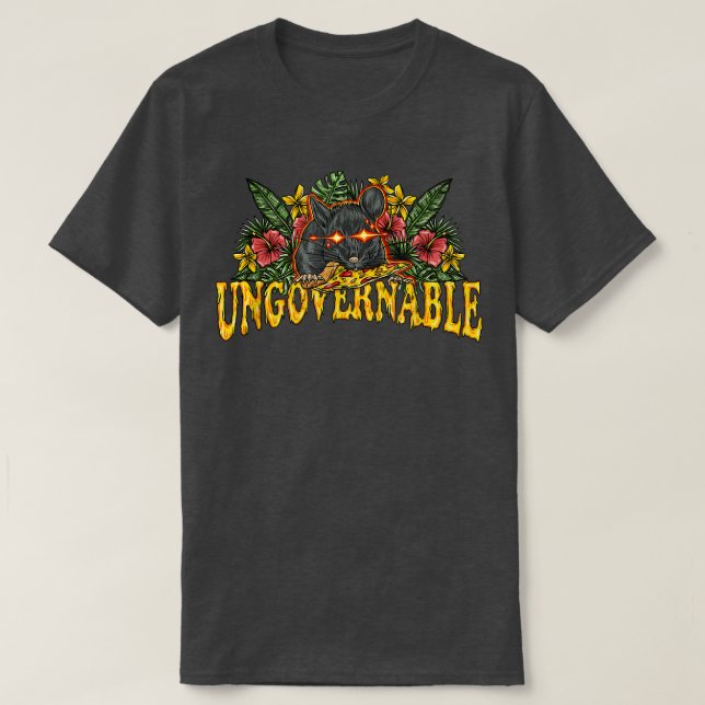 Ungovernable Pizza Rat  T-Shirt (Design Front)