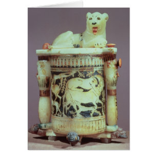Unguent jar with a figure of a the king as a lion