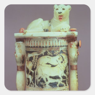 Unguent jar with a figure of a the king as a lion square sticker