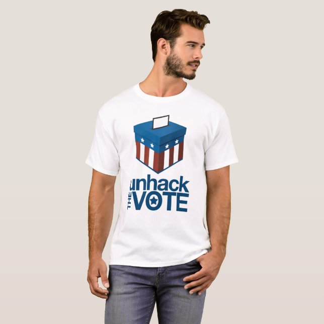 Unhack the Vote Men's T-shirt (Front Full)