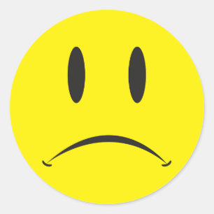 Unhappy Face Classic Round Sticker
