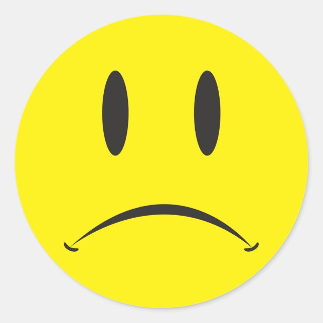 Unhappy Face Classic Round Sticker (Front)