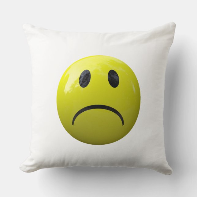 unhappy face emoji cushion (Front)