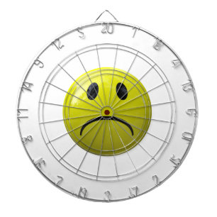 unhappy face emoji dartboard