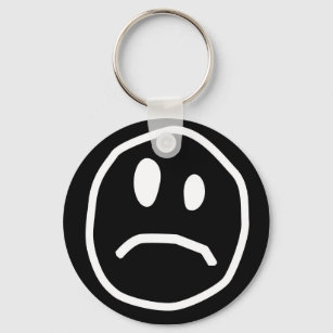 Unhappy face keychain