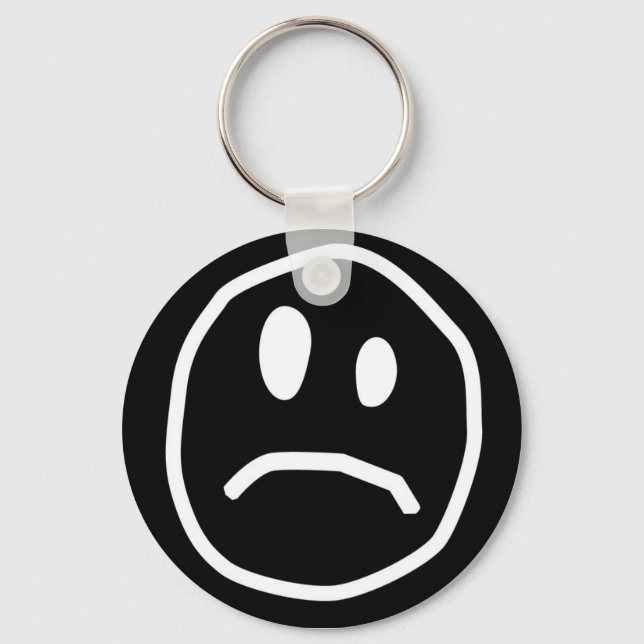 Unhappy face keychain (Front)