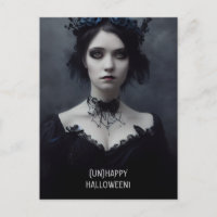 Unhappy Halloween. Gothic girl witch