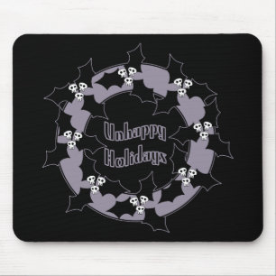 Unhappy Holiday Wreath Mouse Pad
