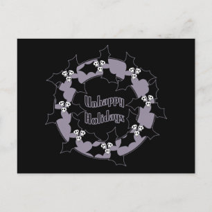 Unhappy Holiday Wreath Postcard